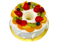 飾り付きシフォンケーキ